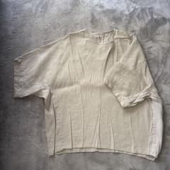 無印良品　アイボリー 半袖リネン風シャツのサムネイル