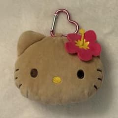 日焼けキティ フェイス型ポーチ カラビナ付きのサムネイル