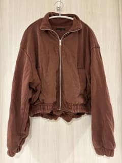 ZARA ジップアップパーカー ブラウンのサムネイル