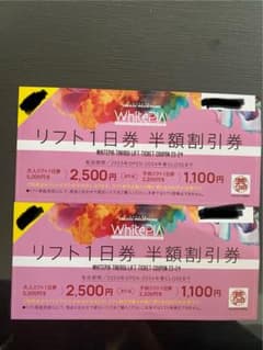 ホワイトピア高須　スキー&スノボーリフト1日券　半額割引　二枚のサムネイル