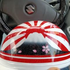 カスタムペイント 半キャップ ヘルメット 富士山 桜 ラメ塗装 カスタムペイント 半キャップ ヘルメット 富士山 桜 ラメ塗装 - メルカリ