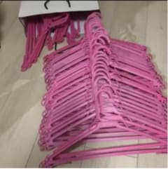 クリーニングハンガー　大量　同サイズ・同デザイン　ピンクのサムネイル