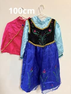 ★訳あり品★ディズニー アナ ドレス コスプレ衣装 100cmのサムネイル