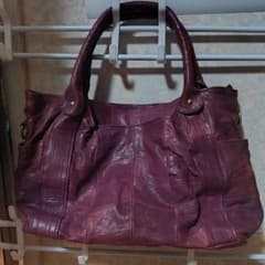 即購入OK！レザー ショルダーバッグ パープル 約27×42×14cm - メルカリ