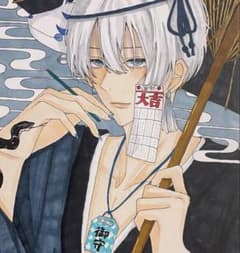 手描きイラスト オリジナル アナログ 色紙 原画 - メルカリ