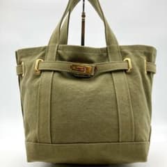 ★極美品★ シータパランティカ トートバッグ キャンバス カーキ ゴールド金具のサムネイル
