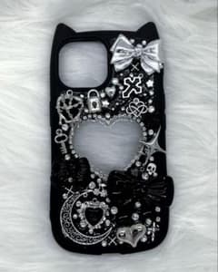 iPhone15 デコケース 猫耳iPhoneケース☆