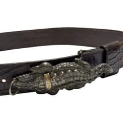 DIESEL ベルト クロコ型押し レザー ワニモチーフ バックル 85 - メルカリ