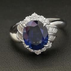 Pt900✨サファイア2.61ct✨ダイヤ0.43ct✨めちゃ綺麗リング❣️のサムネイル