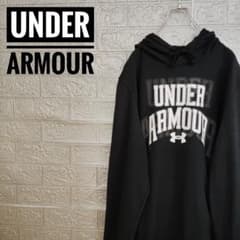 アンダーアーマーUNDER ARMOURビッグロゴ古着薄手パーカー黒XL