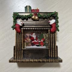 【希少品】クリスマス スノードーム オルゴール 暖炉型 プレゼントのサムネイル
