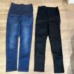 マタニティパンツ デニム ブラック Mのサムネイル