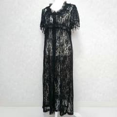 びーどろぽえむ 2way 総レース 立体フラワー刺繍ロングカーディガン 黒 びーどろぽえむ 2way 総レース 立体フラワー刺繍ロングカーディガン 黒