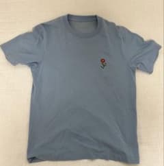 花柄刺繍 ワンポイント Tシャツ ブルーのサムネイル