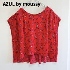 AZUL by moussy 花柄 半袖ブラウス M レッドのサムネイル