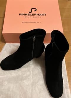 【一回着用】PINK ELEPHANT ブーツ 黒スウェードのサムネイル