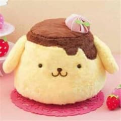 （♡値下げ中♡）ポムポムプリン✳︎イチゴ付きプリン型bigクッションのサムネイル