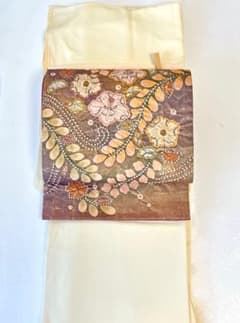 辻が花文様 正絹六通柄袋帯 落ち着いた上品さ 秀逸な絞り模様 落款有