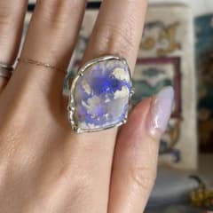 ハンドメイド シルバー925 シルバーリング オパール原石 - メルカリ
