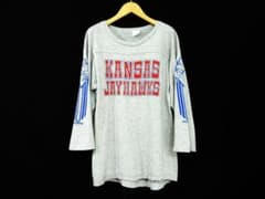 70s・ビンテージ【Unknown】袖プリント フットボールTシャツ