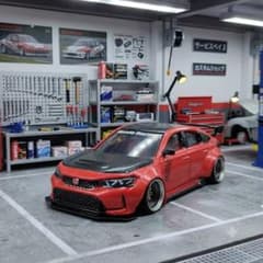 トミカ改造 ホンダ シビックタイプR 赤メタ ウイング 深リム ☆ホット
