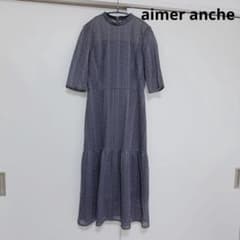 aimer anche ブルーグレー Mサイズ 総レースワンピース - メルカリ