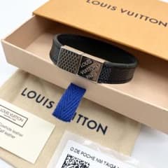 Louis Vuitton ダミエ レザー　リバーシブルブレスレット 美品✨付属品付 ルイヴィトンダミエ リバーシブル ブレスレット 黒