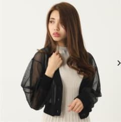 本日限定値下げ♡rienda シースルーLOOSEカーディガン ブラックのサムネイル