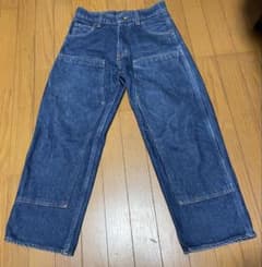 PRISON BLUES ダブルニー　デニムパンツ　w36 超美品 USA製☆美品☆「PRISON BLUES」ダブルニーデニムパンツ【W30】濃紺