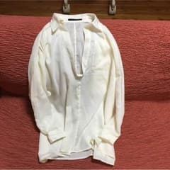 ヘザー  白のスキッパーシャツのサムネイル