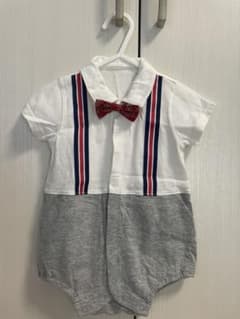 値下げ☆KISETTE蝶ネクタイロンパースのサムネイル