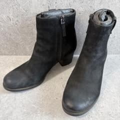 ECCO エコー サイドジップ アンクルブーツ スタックヒール36 黒