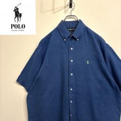 超人気❗️ラルフローレン ワンポイントロゴシャツ XL 90s刺繍古着希少