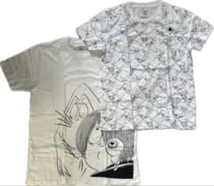 キャラクターイラスト付きホワイトTシャツ Lサイズ　Sサイズのサムネイル