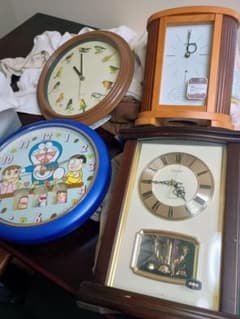 ジャンク　掛け時計　置き時計　ドラえもん　小鳥のサムネイル
