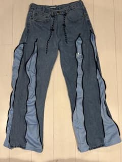 REGULARデニム × adidas オリジナルトラックパンツ再構築リメイク 