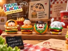 クレヨンしんちゃん ハンバーガー風フィギュア 4点セットのサムネイル