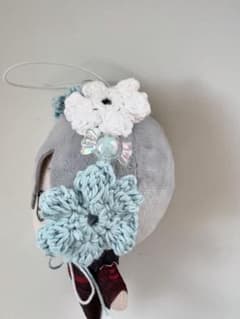ヘッドドレス　花冠　フラワー　飴玉付き　ちびぐるみ　ぬい服　ぬいぐるみ