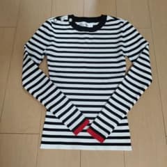 JENNE ボーダー長袖ニット パールボタンのサムネイル
