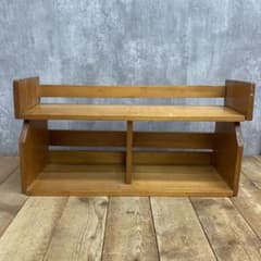 A-2 【昭和レトロ】木製 2段オープンシェルフ 本棚 飾り棚 古道具