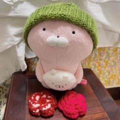 ぬいぐるみ用　手編み　ニット帽子のサムネイル