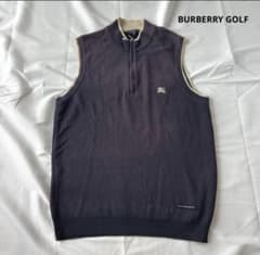 BURBERRY GOLF ニット ハーフジップ ベスト ネイビー ホースロゴのサムネイル