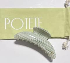 【POTETE】【新品•未使用】ヘアクリップ グリーン系 マーブルのサムネイル