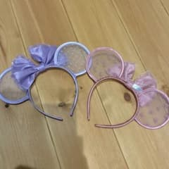 ディズニー リボン付きカチューシャ 2色セット　ピンク　紫のサムネイル