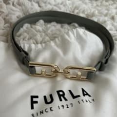 FURLA グレー レザー ベルト ゴールド金具のサムネイル