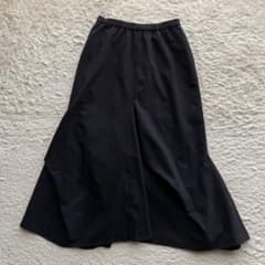 センソユニコ ジウ 変形ロングスカート アシンメトリー Aライン 黒 40
