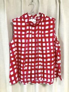 ユニクロUNIQLOマルニ タックブラウス XL赤 ギンガムチェックのサムネイル