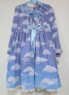 Misty Skyワンピース＆リボンクリップセット ラベンダー×サックス Misty Skyワンピース＆リボンクリップセット ラベンダー×サックス