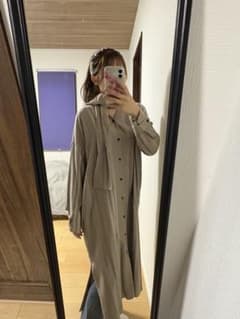 GALERIE VIE シルク100% ストライプ シャツワンピース 36のサムネイル