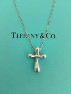 小ぶり 美品☆ティファニー スモール クロス ティアドロップ シルバー